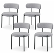 Meridian Furniture Beacon Grey Boucle Fabric Dining Chair (Set of 4)