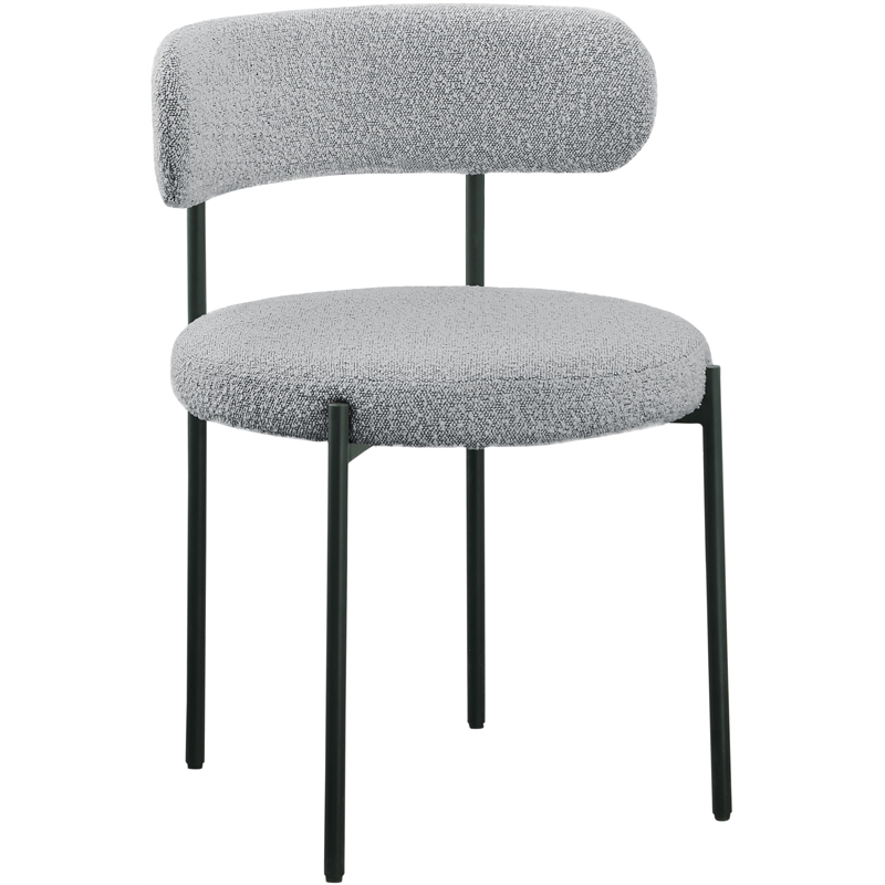 Meridian Furniture Beacon Grey Boucle Fabric Dining Chair (Set of 6)