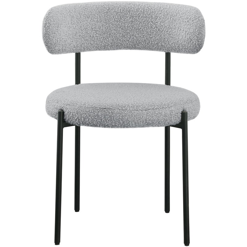 Meridian Furniture Beacon Grey Boucle Fabric Dining Chair (Set of 6)