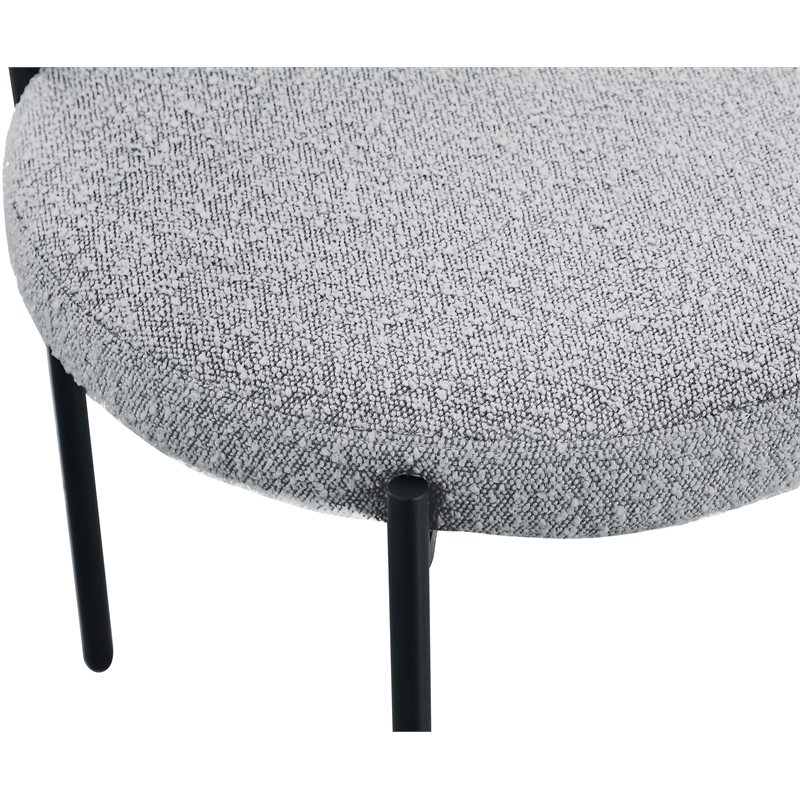 Meridian Furniture Beacon Grey Boucle Fabric Dining Chair (Set of 6)
