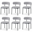 Meridian Furniture Beacon Grey Boucle Fabric Dining Chair (Set of 6)