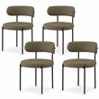Meridian Furniture Beacon Olive Boucle Fabric Dining Chair (Set of 4)