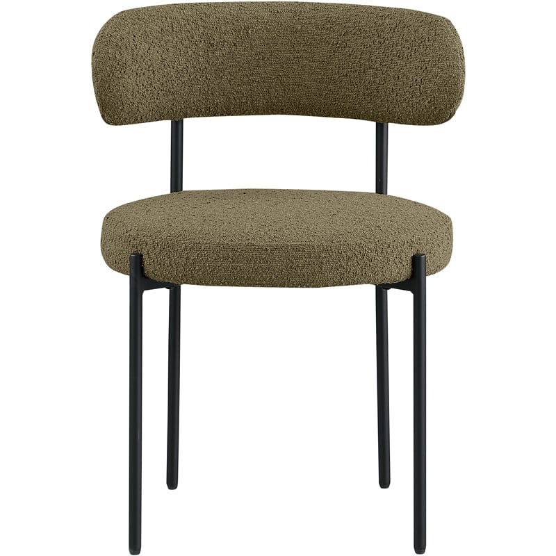 Meridian Furniture Beacon Olive Boucle Fabric Dining Chair (Set of 4)
