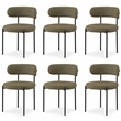 Meridian Furniture Beacon Olive Boucle Fabric Dining Chair (Set of 6)