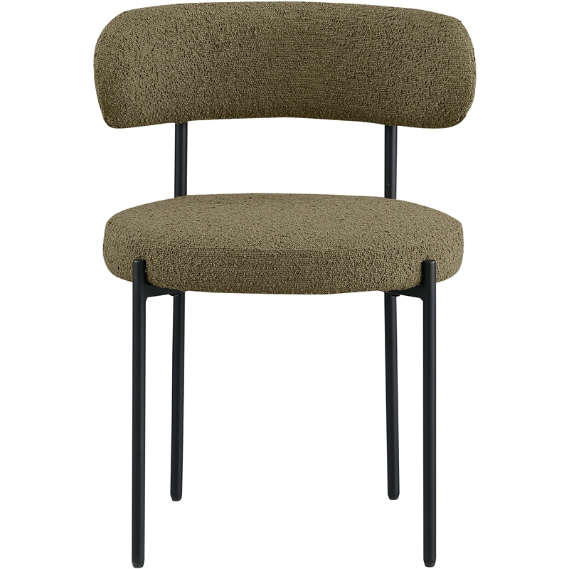 Meridian Furniture Beacon Olive Boucle Fabric Dining Chair (Set of 6)