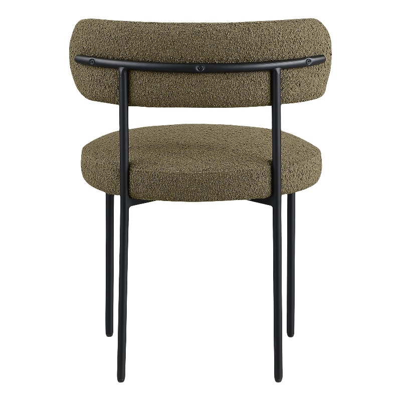 Meridian Furniture Beacon Olive Boucle Fabric Dining Chair (Set of 6)