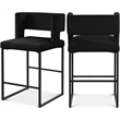 Meridian Furniture Caleb Black Velvet Counter Stool (Set of 4)