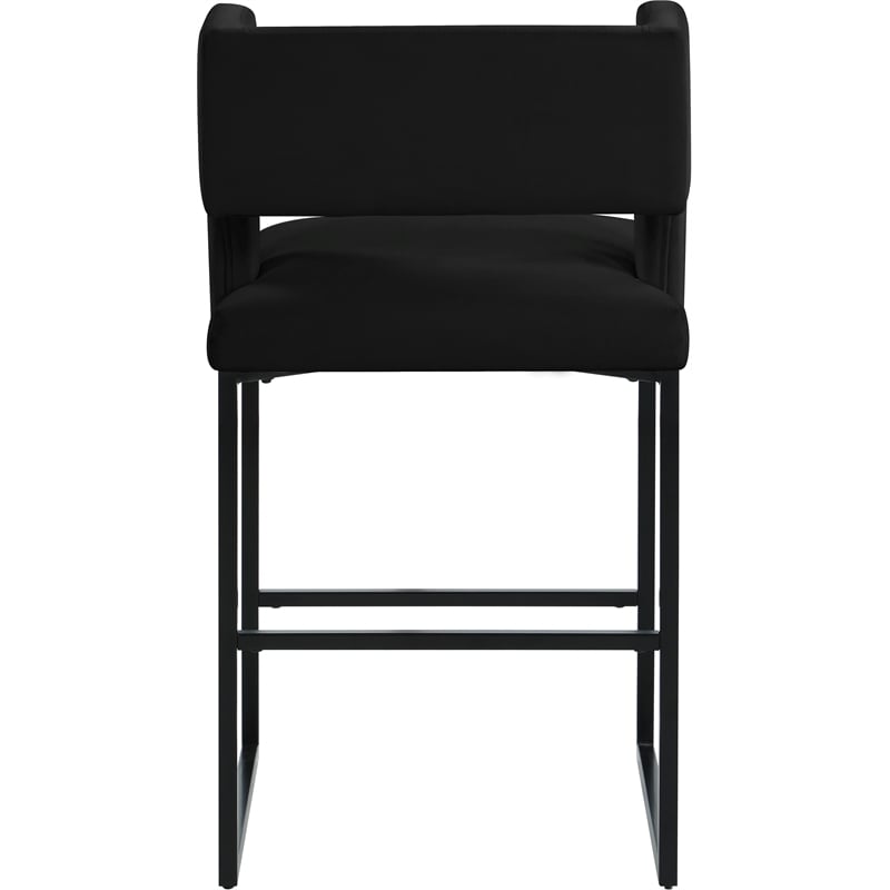 Meridian Furniture Caleb Black Velvet Counter Stool (Set of 4)