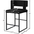Meridian Furniture Caleb Black Velvet Counter Stool (Set of 4)