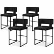 Meridian Furniture Caleb Black Velvet Counter Stool (Set of 4)