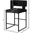 Meridian Furniture Caleb Black Velvet Counter Stool (Set of 6)