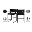 Meridian Furniture Caleb Black Velvet Counter Stool (Set of 6)