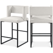 Meridian Furniture Caleb Cream Velvet Counter Stool (Set of 4)