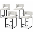 Meridian Furniture Caleb Cream Velvet Counter Stool (Set of 4)