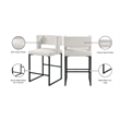 Meridian Furniture Caleb Cream Velvet Counter Stool (Set of 6)
