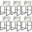 Meridian Furniture Caleb Cream Velvet Counter Stool (Set of 6)