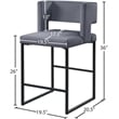 Meridian Furniture Caleb Grey Velvet Counter Stool (Set of 4)