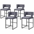 Meridian Furniture Caleb Grey Velvet Counter Stool (Set of 4)