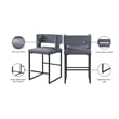 Meridian Furniture Caleb Grey Velvet Counter Stool (Set of 6)