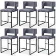 Meridian Furniture Caleb Grey Velvet Counter Stool (Set of 6)