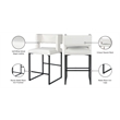 Meridian Furniture Caleb White Vegan Leather Counter Stool (Set of 6)