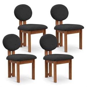 Meridian Furniture Napa Black Boucle Fabric Dining Chair (Set of 4)