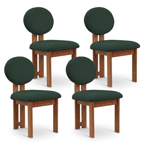 Meridian Furniture Napa Green Boucle Fabric Dining Chair (Set of 4)