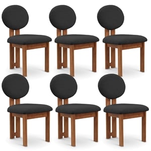 Meridian Furniture Napa Black Boucle Fabric Dining Chair (Set of 6)