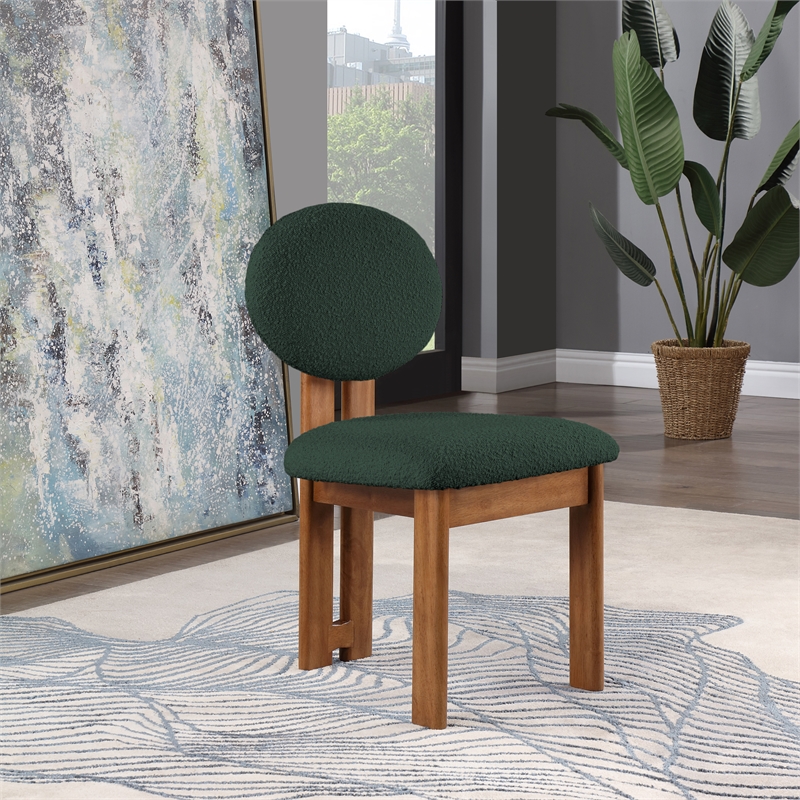 Meridian Furniture Napa Green Boucle Fabric Dining Chair (Set of 6)
