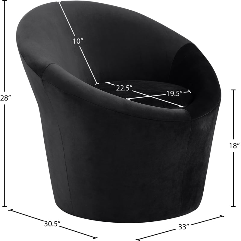 Meridian Furniture Tristan Black Velvet Accent Chair