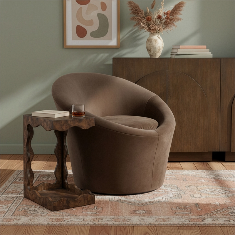 Meridian Furniture Tristan Brown Velvet Accent Chair