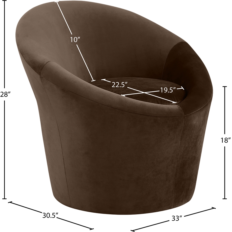 Meridian Furniture Tristan Brown Velvet Accent Chair