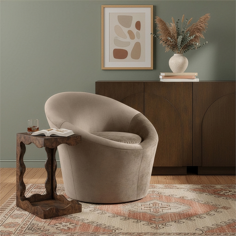 Meridian Furniture Tristan Taupe Velvet Accent Chair