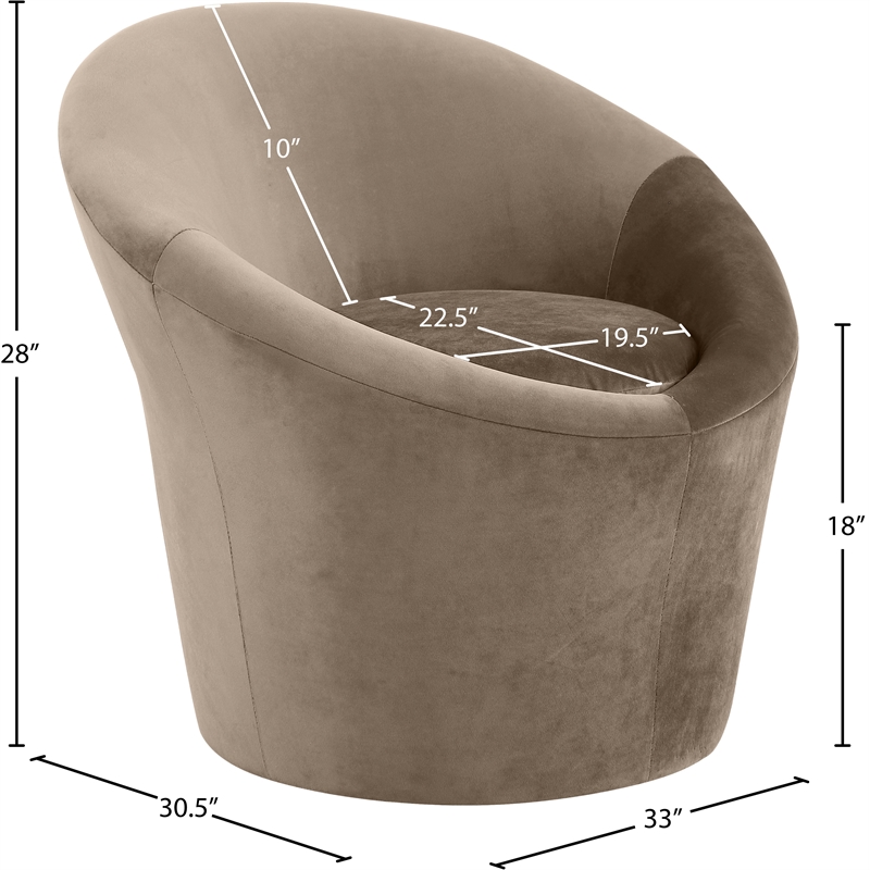 Meridian Furniture Tristan Taupe Velvet Accent Chair