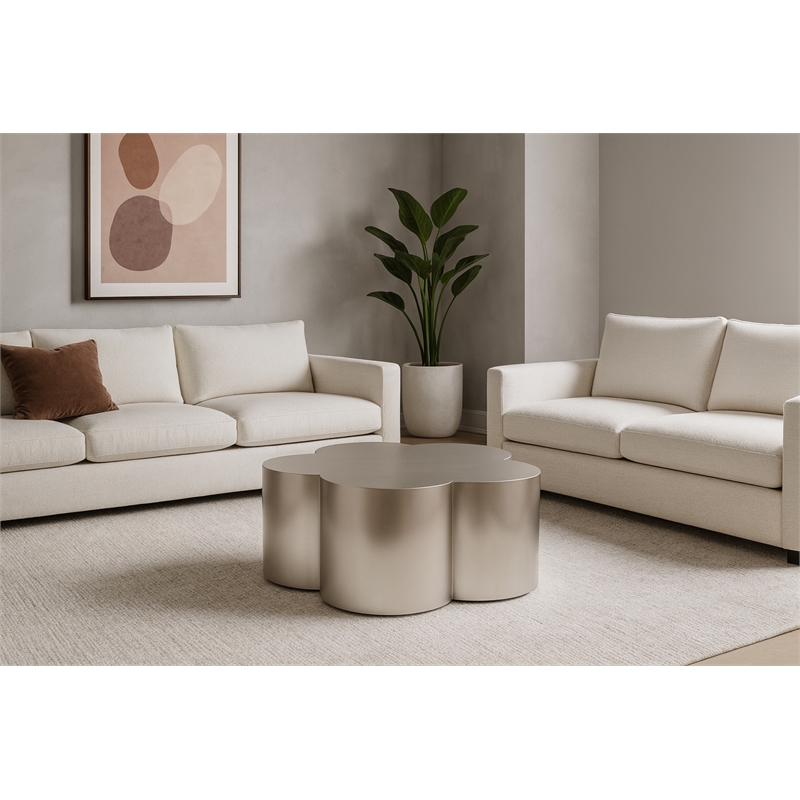Meridian Furniture Lucky Silver Iron Coffee Table