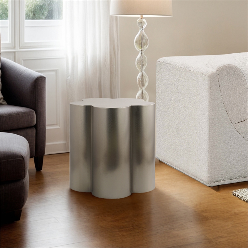 Meridian Furniture Lucky Silver Iron End Table
