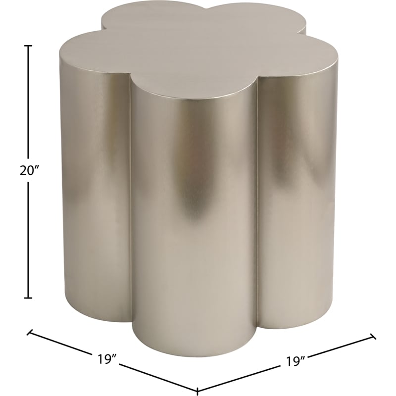 Meridian Furniture Lucky Silver Iron End Table