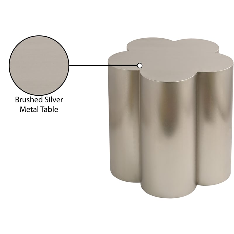 Meridian Furniture Lucky Silver Iron End Table