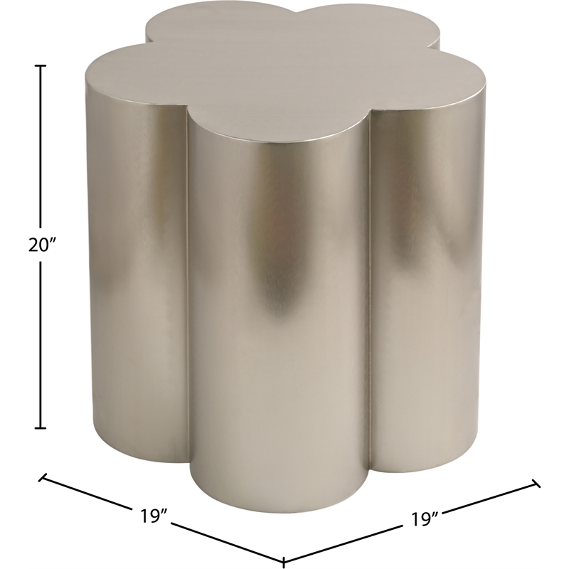 Meridian Furniture Lucky Silver Iron End Table