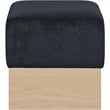 Meridian Furniture Havre Black Velour Fur Fabric Ottoman/Stool