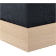 Meridian Furniture Havre Black Velour Fur Fabric Ottoman/Stool