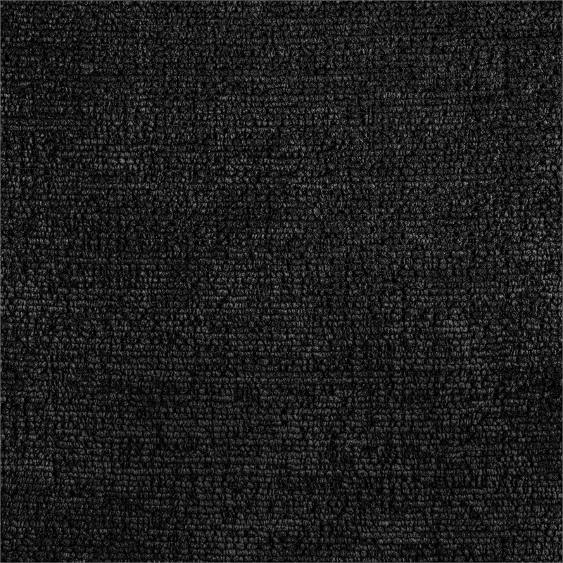 Meridian Furniture Havre Black Velour Fur Fabric Ottoman/Stool