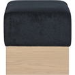Meridian Furniture Havre Black Velour Fur Fabric Ottoman/Stool