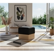 Meridian Furniture Havre Black Velour Fur Fabric Ottoman/Stool