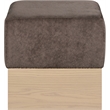 Meridian Furniture Havre Brown Velour Fur Fabric Ottoman/Stool