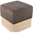Meridian Furniture Havre Brown Velour Fur Fabric Ottoman/Stool