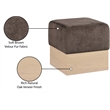 Meridian Furniture Havre Brown Velour Fur Fabric Ottoman/Stool