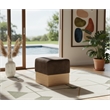 Meridian Furniture Havre Brown Velour Fur Fabric Ottoman/Stool