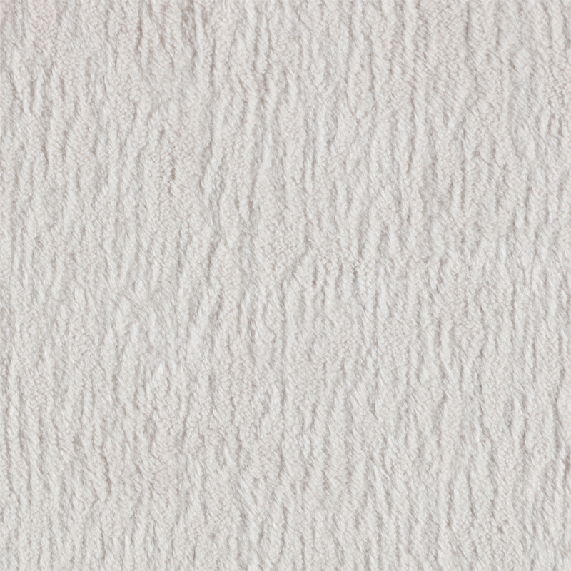 Meridian Furniture Havre Beige Velour Fur Fabric Ottoman/Stool