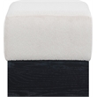 Meridian Furniture Havre Beige Velour Fur Fabric Ottoman/Stool